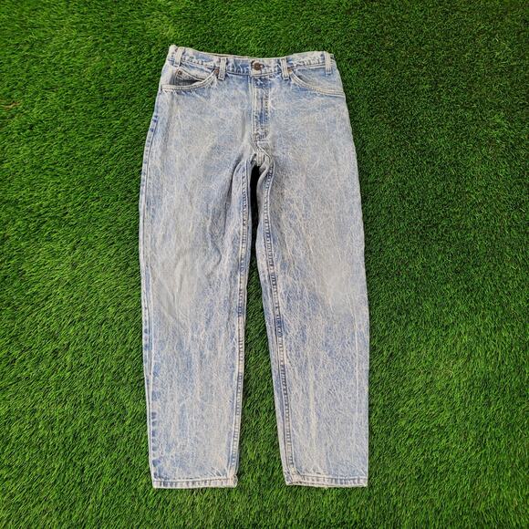 Vintage LEVIS 550 Tapered Baggy Jeans 32x29 Acid-Wash USA - Picture 1 of 16